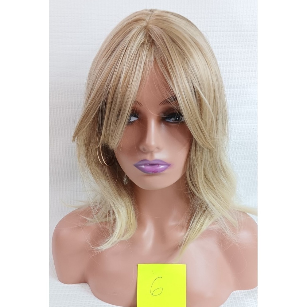 Women's breathable Traditional Cap synthetic thick layered blonde hair wig 6 - Picture 2 of 8